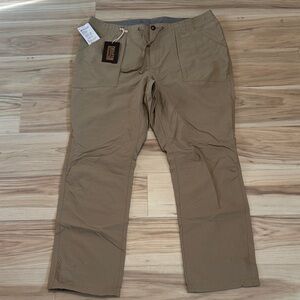 Duluth Trading No Fly Zone Tie Waist Khaki Hiking Pants 16x31